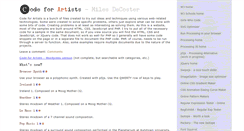 Desktop Screenshot of codeforartists.com